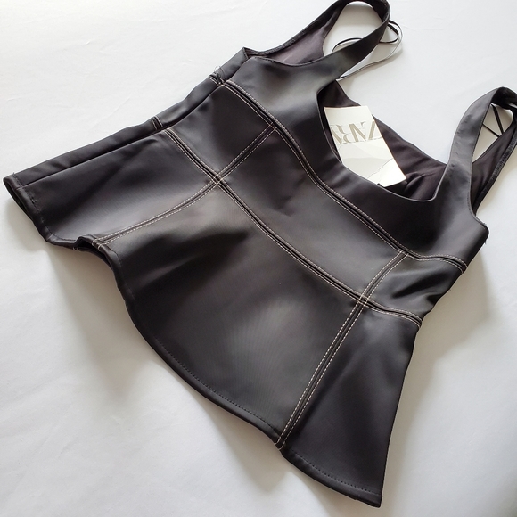 ZARA| LIMITED EDITION TOPSTITCHED TOP - Picture 6 of 8